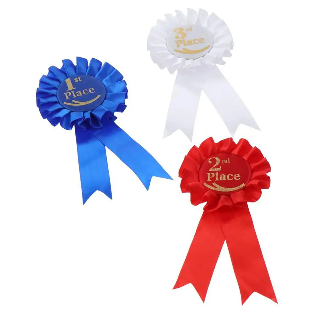 The three rosettes arranged on a white background