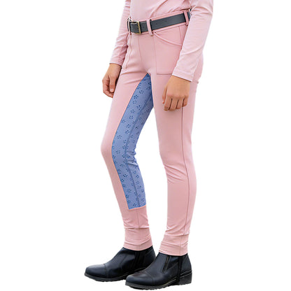 Rosa ridbyxa med skärp, framifrån
